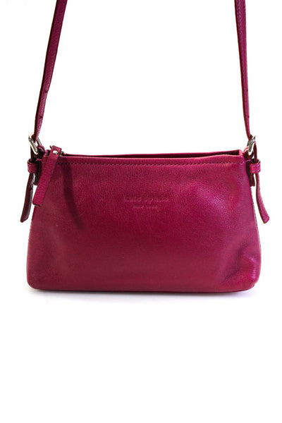 Kate Spade Womens Leather Embossed Zipped Buckled Strap Shoulder Handbag Pink