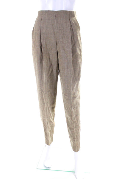 Juliana Collezione Womens Striped Tapered Leg Pants Suit Set Brown Size 2 4