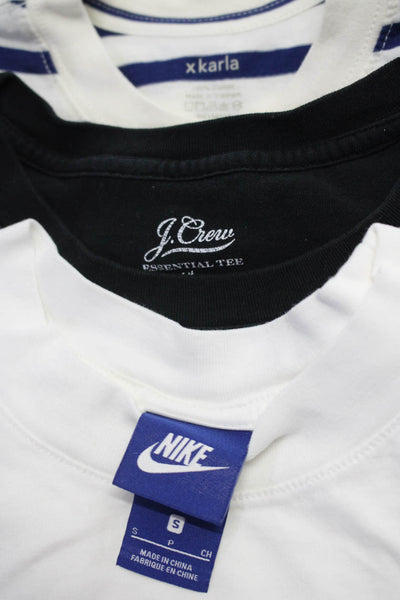 Nike X Carla J Crew Womens Stripe Crop Logo Tee Shirt Size XXS XS Small Lot 3