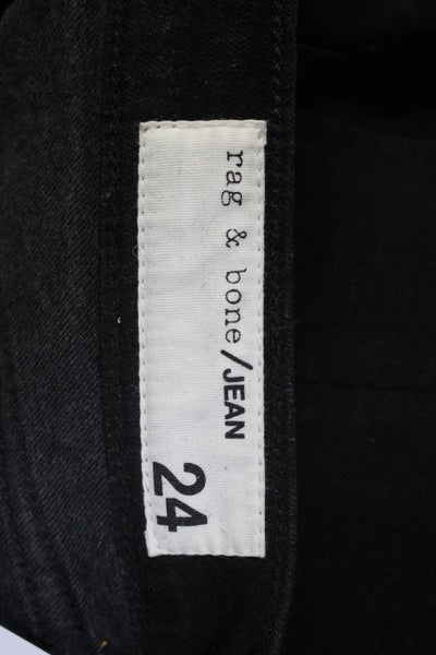 Rag & Bone Jean Women's High Waist Straight Skinny Jeans Black Size 24