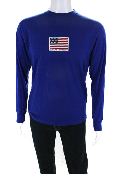 Ralph Lauren Polo Sport Men's Cotton Long Sleeve Graphic T-shirt Blue Size M