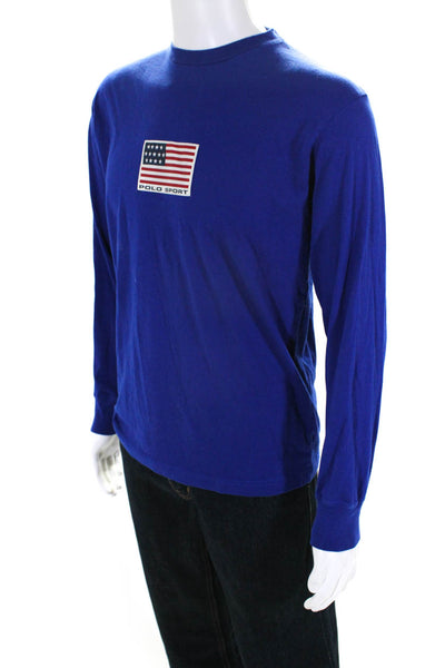 Ralph Lauren Polo Sport Men's Cotton Long Sleeve Graphic T-shirt Blue Size M