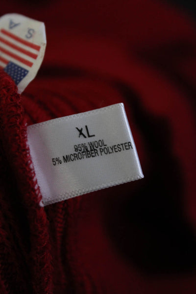 Maus & Hoffman Men's Wool Long Sleeve Double Zip Sweater Red Size XL