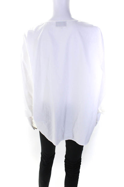 Forte Forte Womens Button Front 3/4 Sleeve Crew Neck Shirt White Cotton Size 2