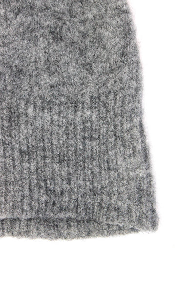 Etoile Isabel Marant Womens Knit Ribbed Trim Beanie Hat Gray Wool One Size