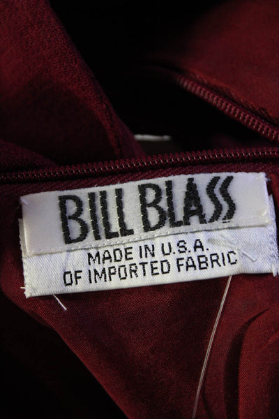 Bill Blass Womens Notched Scoop Neck Sleeveless Sheath Dress Burgundy Red Size S