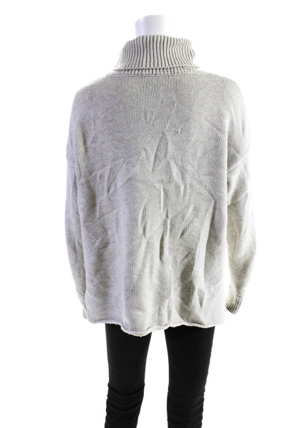 Joie Womens Beige Wool Ribbed Turtleneck Long Sleeve Pullover Sweater Top Size S