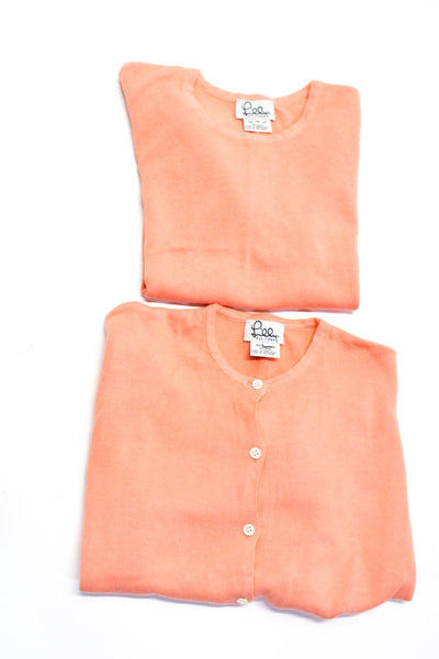 Lilly Pulitzer Juniors Girls Button Up Cardigan Sweater Twinset Orange Size 14