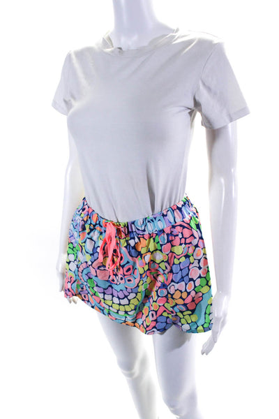 Lilly Pulitzer Womens Spotted Drawstring Athletic Skort Pink Blue Yellow Small