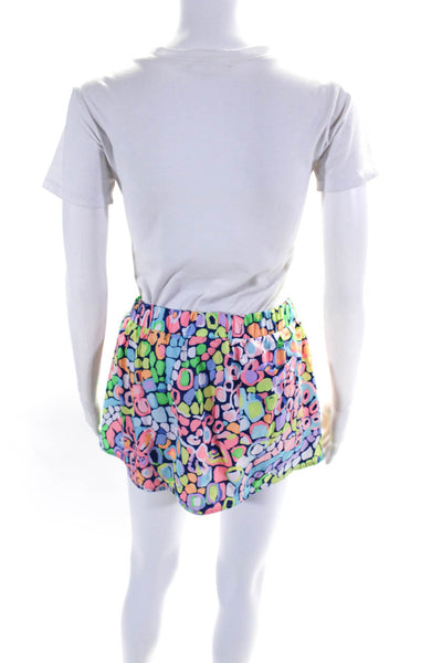 Lilly Pulitzer Womens Spotted Drawstring Athletic Skort Pink Blue Yellow Small