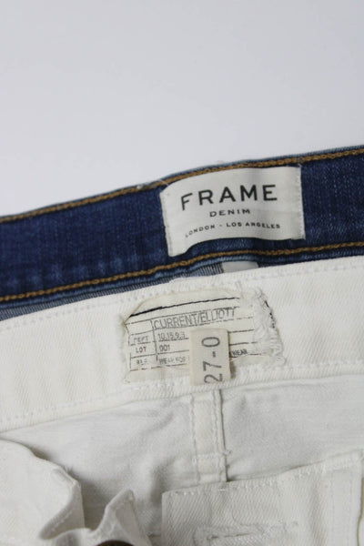 Frame Women's Midrise Medium Wash Distress Skinny Denim Pant Size 29 Lot 2