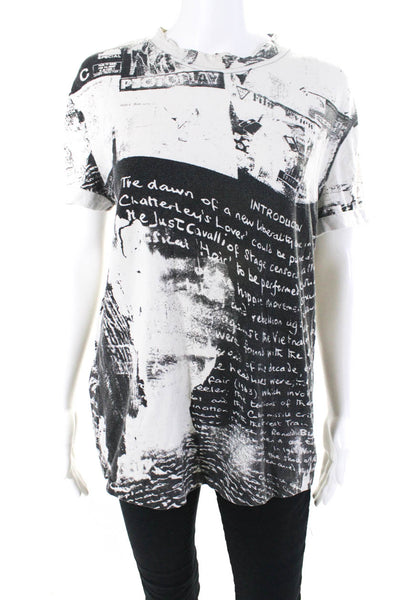 Just Cavalli Women's Short Sleeve Graphic Print T-shirt Gray Size L