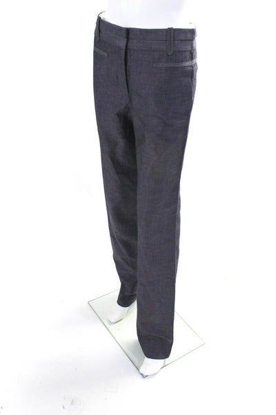 Richard Chai Women's Mid Rise Straight Leg Flat Front Trousers Purple Size 30