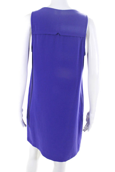 Trina Turk Womens V-Neck Zipped Sleeveless Pullover Tank Dress Purple Size 6