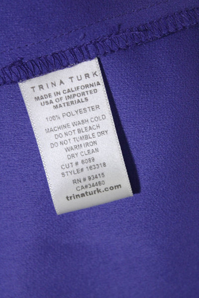 Trina Turk Womens V-Neck Zipped Sleeveless Pullover Tank Dress Purple Size 6