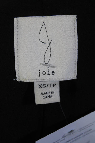 Joie Women's Collar Long Sleeves Double Breast Blazer Black Size XS