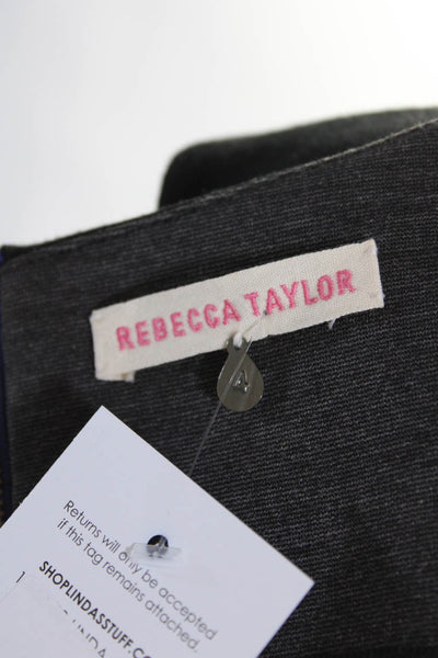 Rebecca Taylor Womens Crew Neck Sleeveless Ponte Sheath Dress Gray Size 4
