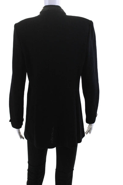 St. John Collection Women's Round Neck Long Sleeves Sweater Black Size 10