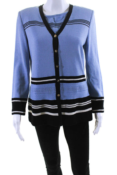 St. John Collection Women's Two Piece Set Cardigan Sweater Blue Size 4