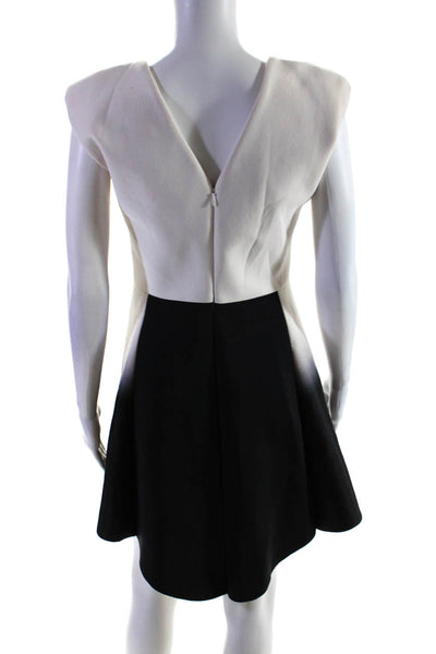Maje Womens White Black Ombre Print Sleeveless Zip Back  Shift Dress Size 2