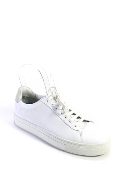 Reiss Women's Leather Low Top Causal Lace Up Sneakers White Size 6