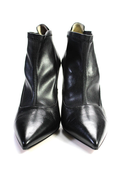 Donald J Pliner Women's Leather Pointed Spool Heel Booties Black Size 8