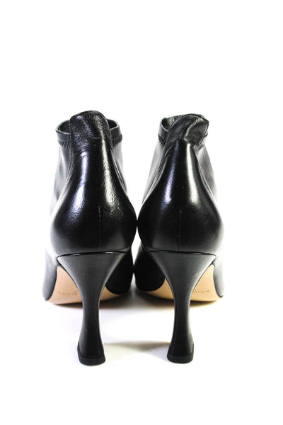 Donald J Pliner Women's Leather Pointed Spool Heel Booties Black Size 8