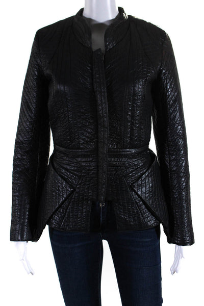 Torn by Ronny Kobo Womens Long Sleeve Full Zip Quilted Jacket Black Size XS