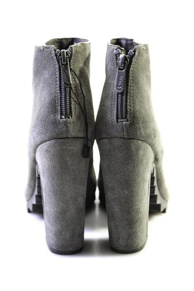 Circus by Sam Edelman Womens Suede Block Heel Ankle Boots Light Gray Size 7.5US