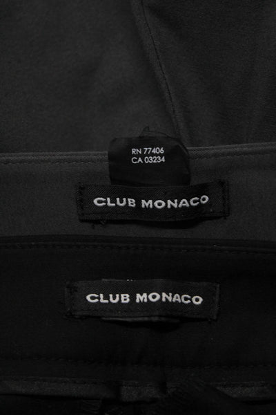 Club Monaco Womens Faux Leather Trim Mid Rise Slim Pants Black Gray Size 6 Lot 2