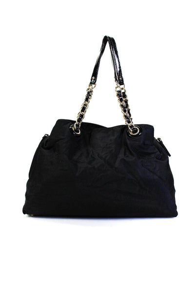 Kate Spade Womens Chained Strapped Snapped Buttoned Hobo Handbag Black
