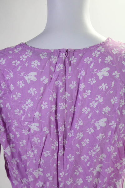 J Crew Zara Womens Cap Sleeve Floral Print Ruffle Wrap Dress Pink Size 8 M Lot 2