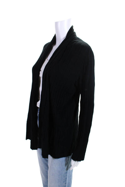Lafayette 148 New York Womens Cotton Open Front Cardigan Sweater Black Size S