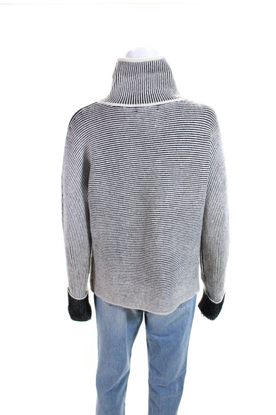 N by Nancy Womens Cotton Blend Ribbed Pullover Turtleneck Sweater White Size M