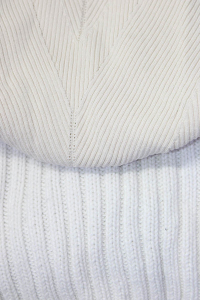 Zara Womens Long Sleeves Shell Sweaters White Size Small Lot 2