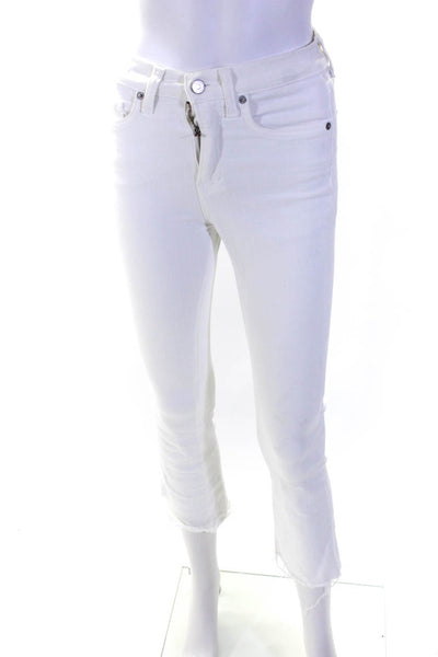 Veronica Beard Womens Cotton Five Pocket Mid-Rise Bootcut Jeans White Size 25