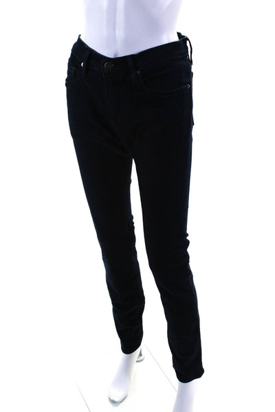 Frame Denim Women's Dark Wash Mid Rise Skinny Jeans Blue Size 29