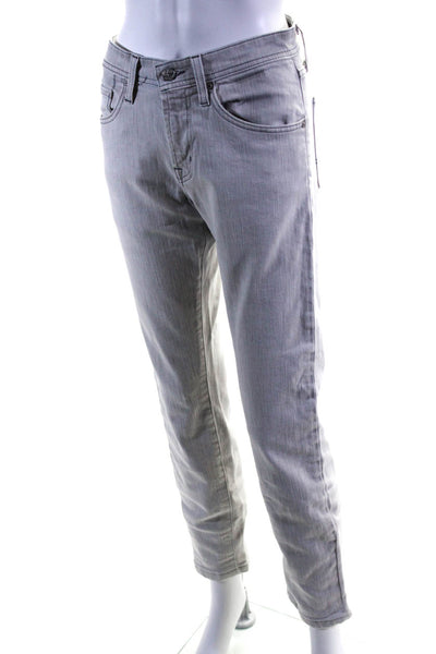 AG Adriano Goldschmied Women's Mid Rise Slim Straight Jeans Light Gray Size 29