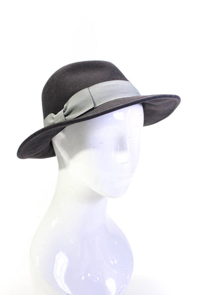 Hatattack Womens Grosgrain Bow Felt Bowler Hat Gray One Size