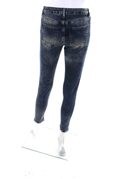 ACNE Studios Womens Faded Blue Mid-Rise Straight Leg Jeans Size 26