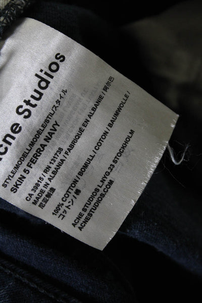 ACNE Studios Womens Faded Blue Mid-Rise Straight Leg Jeans Size 26