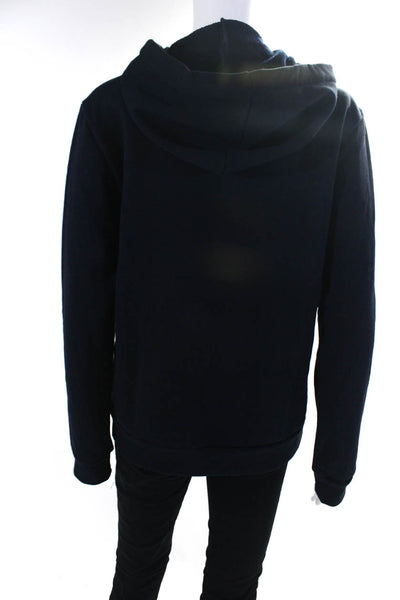 Theory Women's Hood Full Zip Long Sleeves Sweatshirt Navy Blue Size XS