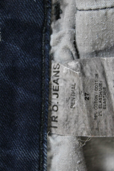 IRO Jeans Womens Cotton Denim Low-Rise Straight Leg Jeans Pants Blue Size 27