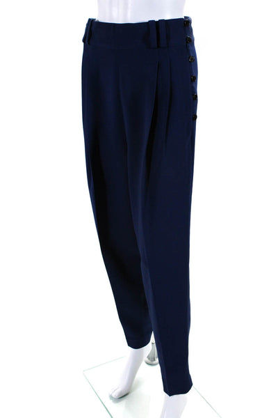 3.1 Phillip Lim Womens High Rise Pleated Front Slim Leg Pants Blue Size 4