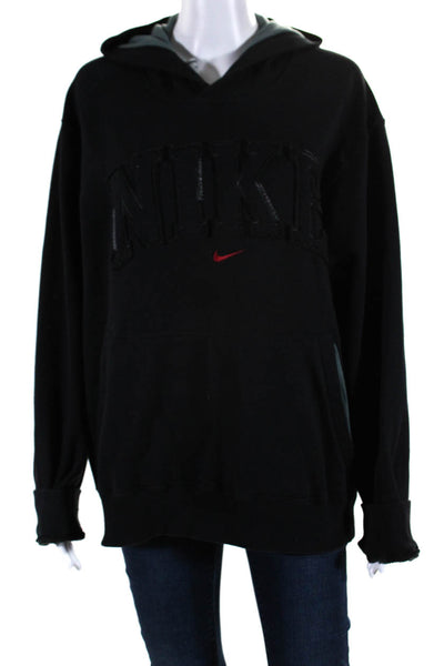 Nike Women's Hood Long Sleeve Pockets Sweatshirt Black Size M