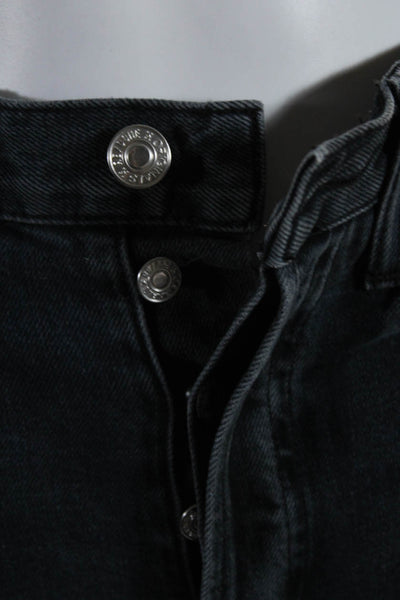 Re/Done Women's Button Fly Five Pockets Skinny Denim Pant Black Size 26