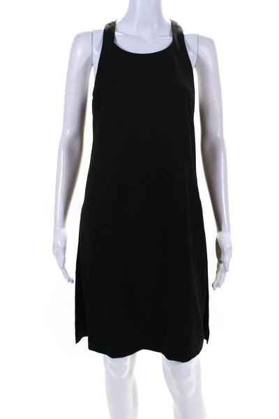 BCBGMAXAZRIA Women's Round Neck Sleeveless A-Line Midi Dress Black Size 4