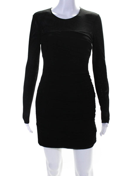Dress the Population Women's Long Sleeves Cinch Bodycon Mini Dress Black Size S