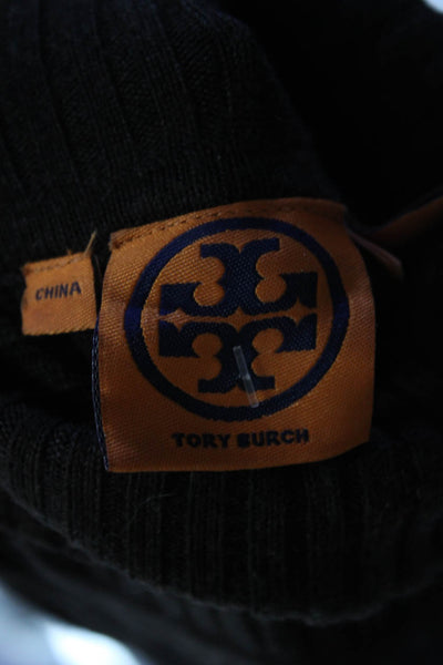 Tory Burch Womens Turtleneck Long Sleeve Rib A Line Sweater Dress Brown Medium