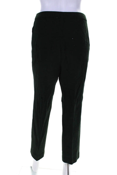 St John Collection Womens High Rise Santana Knit Straight Leg Pants Green Size 2